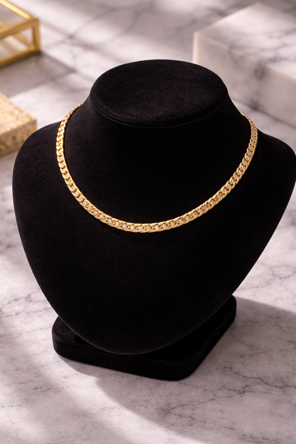 14K Solid Gold Bubbly Miami Chain – 18” Classic Shine