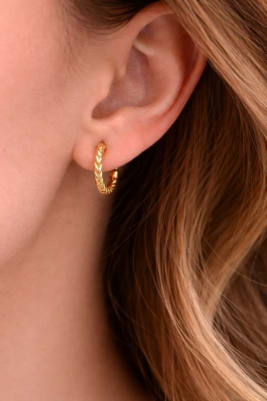 20mm Twisted Rope Gold Hoop Earrings – 14K Yellow Gold