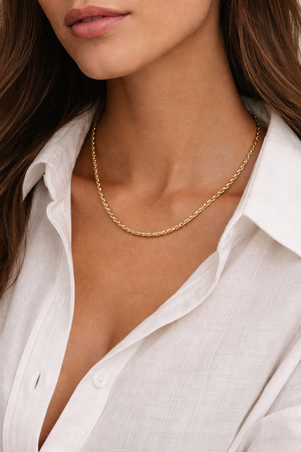Unisex 14K Gold Rope Chain 4mm