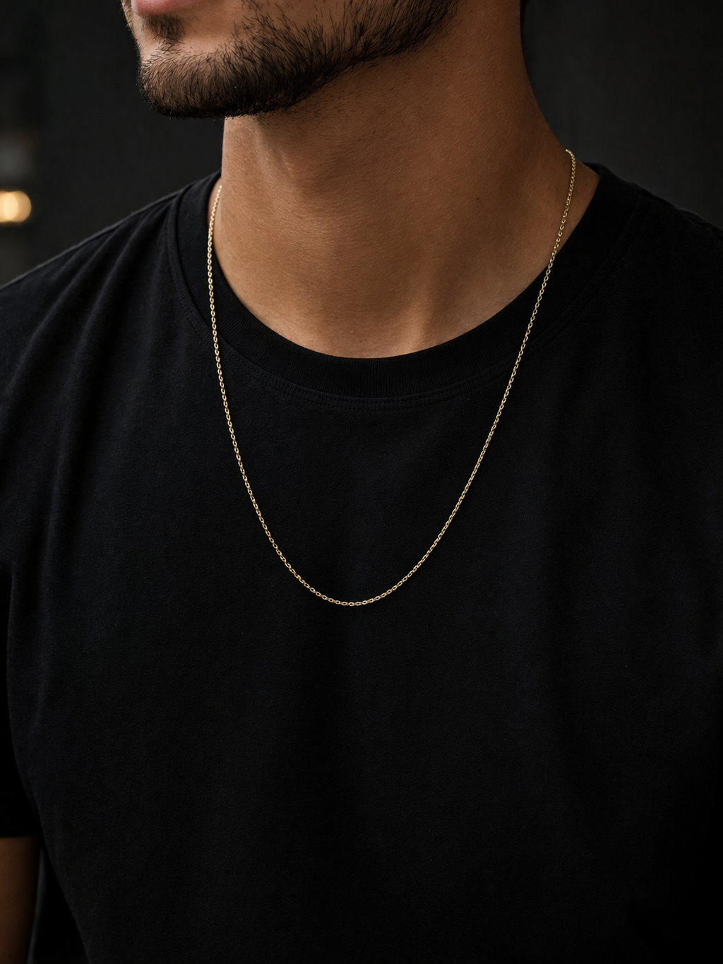 14K Gold Cable Chain Unisex Minimalist Necklace