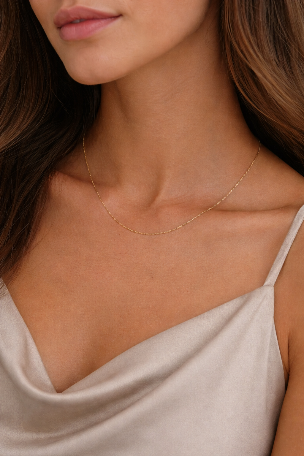 14K Gold Cable Chain Unisex Minimalist Necklace