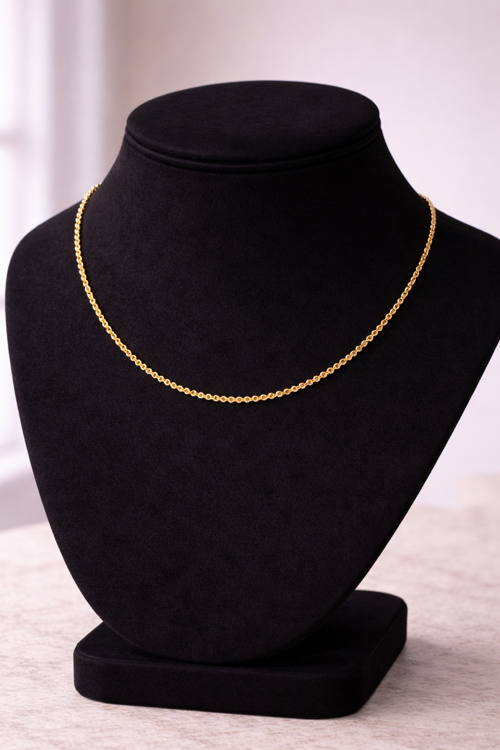 14K Gold Puff Rolo Chain