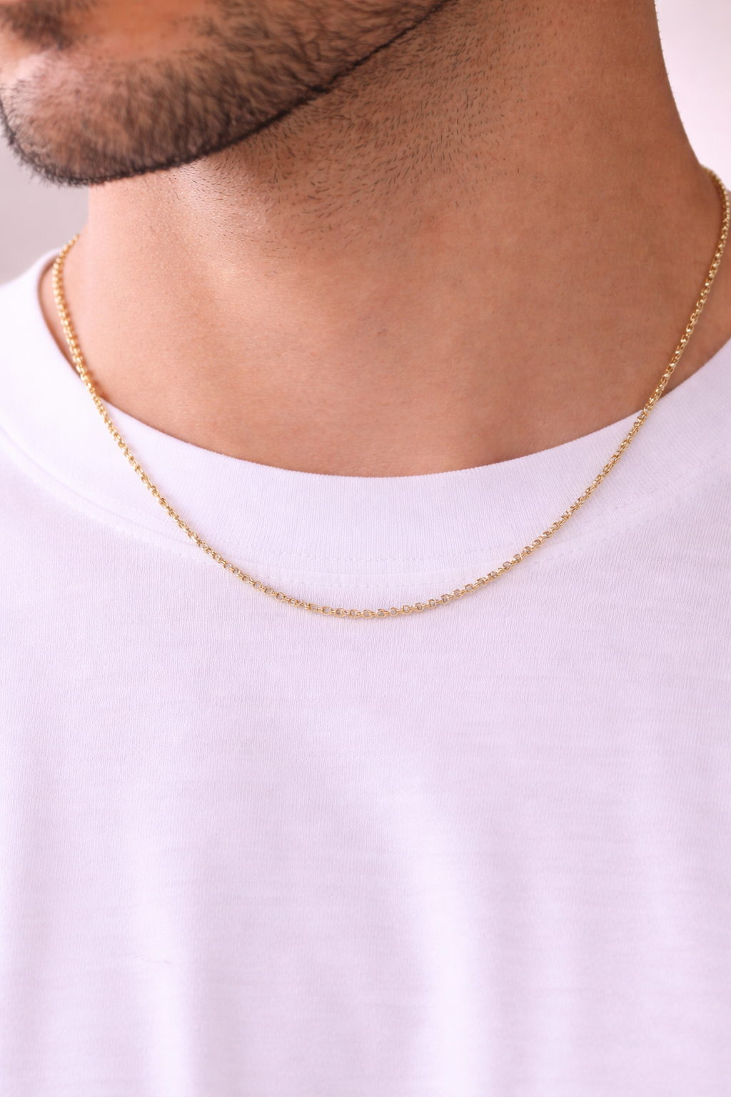 14K Solid Gold Rolo Chain – 18” Minimal Classic