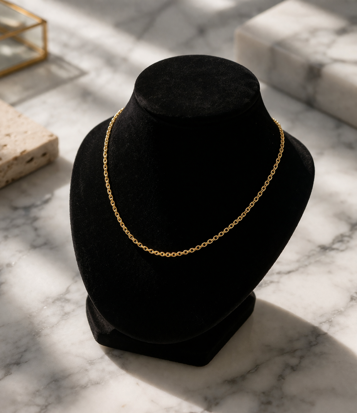 14K Solid Gold Rolo Chain – 18” Minimal Classic